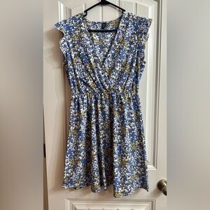 SHEIN Blue and Yellow Floral Dress